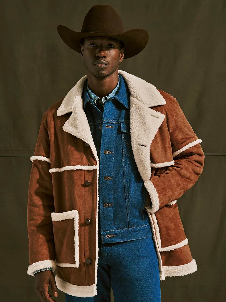 Men's Wrangler Sherpa Contrast Cowboy Jacket - Herbert's Boots and