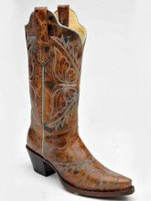 Women's Corral Brown/Blue Butterfly Embroidery Boot