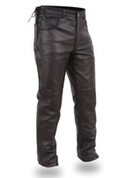 First Mfg. Black Leather Bike Overpants