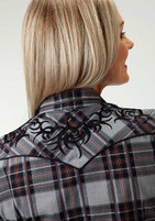 Women's Roper Black Grid Plaid Shirt