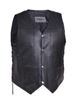 Men's Unik Leather Premium 10 Pocket Black Vest