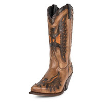 Women's Sendra Light Brown Heeled Western Boots 