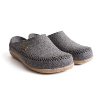 Haflinger Fletcher Grey Wool Slipper