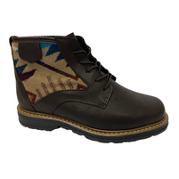 Paul Brodie Men's Brown Winter Lace Boot with Khaki Pendleton Blanket