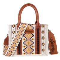 Wrangler Allover Aztec Print Canvas Crossbody Tote Bag