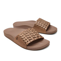 Olukai Women's Kāmola Leather Woven Slide Sandal