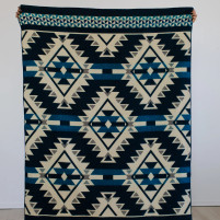 Pokoloko Diamond Navy Teal Throw Blanket