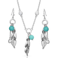 Montana Silversmiths Charming Feather and Turquoise Jewelry Set