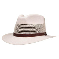 American Hat Makers Milan Cream Straw Fedora Hat