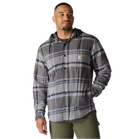 Carhartt Men's Rugged Flex Relaxed Fit Flannel Fleece Lined Hooded Shirt Jac