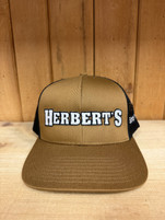 Herbert's Embroidered Trucker Cap Caramel & Black
