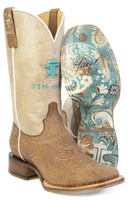 Women's Tin Haul Floral Wide Square Toe Western Boot