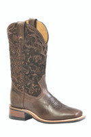 Women's Boulet 1135 Brown Wide Square Toe Embossed Shaft with Rubber Sole