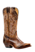Women's Boulet Brown and Tan Cowboy Boot