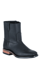 Men’s Canada West Black Wide Square Toe Inside Zipper Western Boot