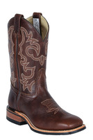 Men’s Canada West 8618 Brahma Dark Brown Polished Leather Wide Square Toe Boot