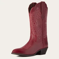 Ariat Women’s Heritage StrechFit R Toe Rosy Red Western Boot