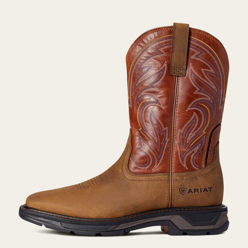 Ariat Workhog SQ Toe ST - Stivali Da Lavoro Uomo Con Punta In Acciaio, Tecnologia ATS Max, Colore Terra Oscura