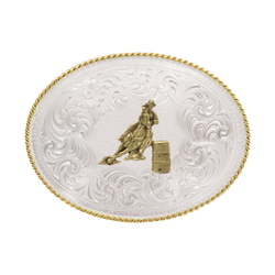 Montana Silversmith Barrel Race Fire Buckle Montana Silversmiths Barrel Racer Belt Buckle - The Horse Barn main image 3