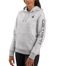 Women's Carhartt Logo Sleeve Sweatshirt Light Grey