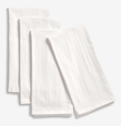 Large Flour Sack  Kitchen Towels -  Bright White , Set of 4