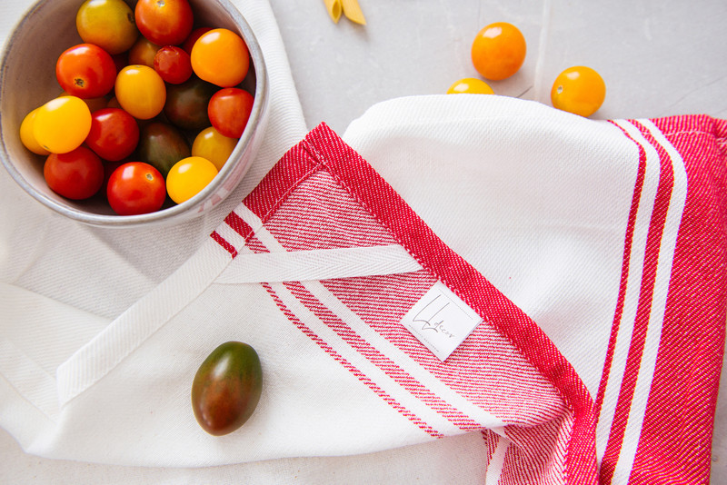 Red Striped Kitchen Towel Set