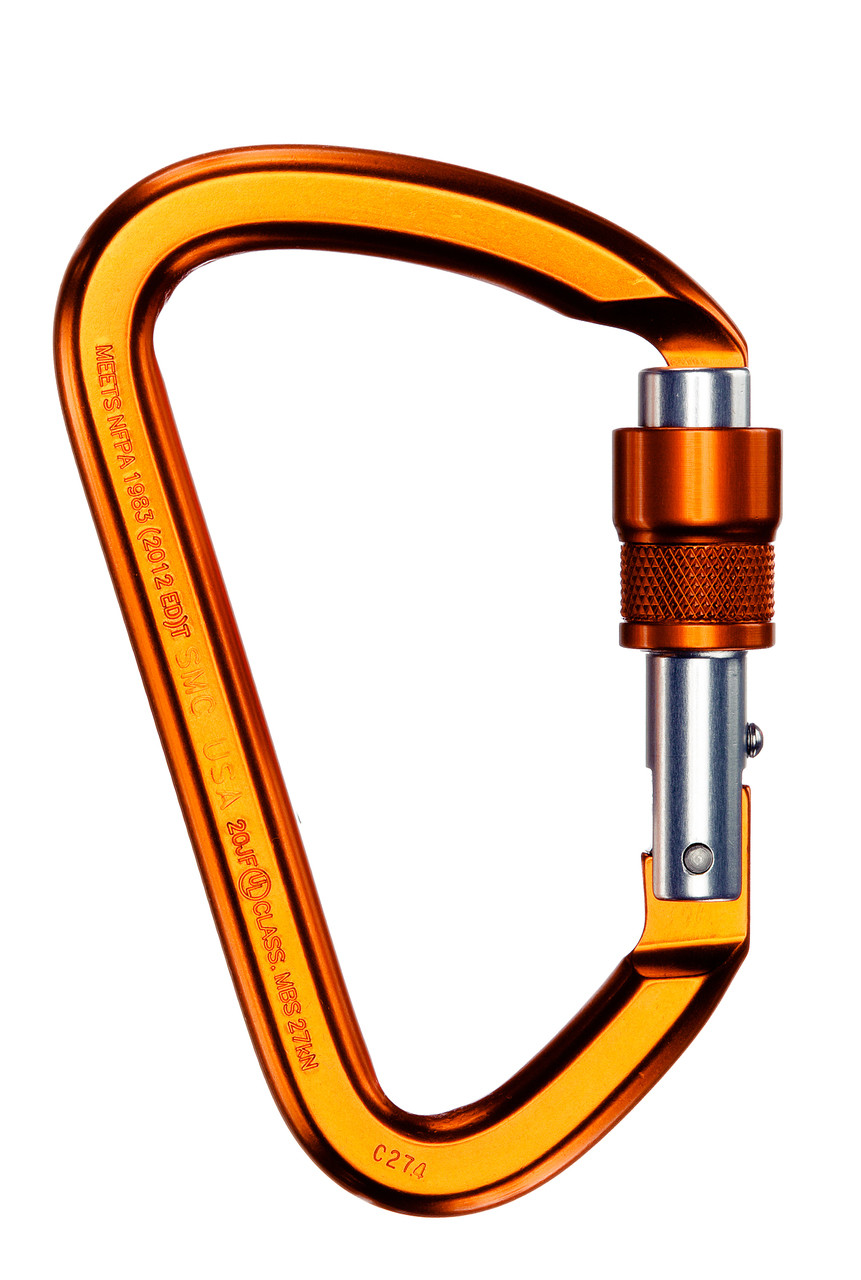 Snaphook with screw lock for fire safety line