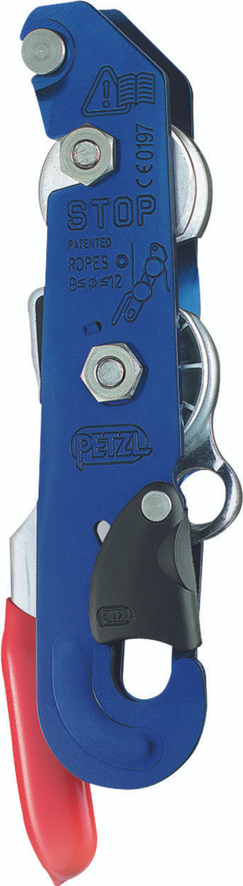 Descendeur PETZL Stop (Bleu) - Alpinstore