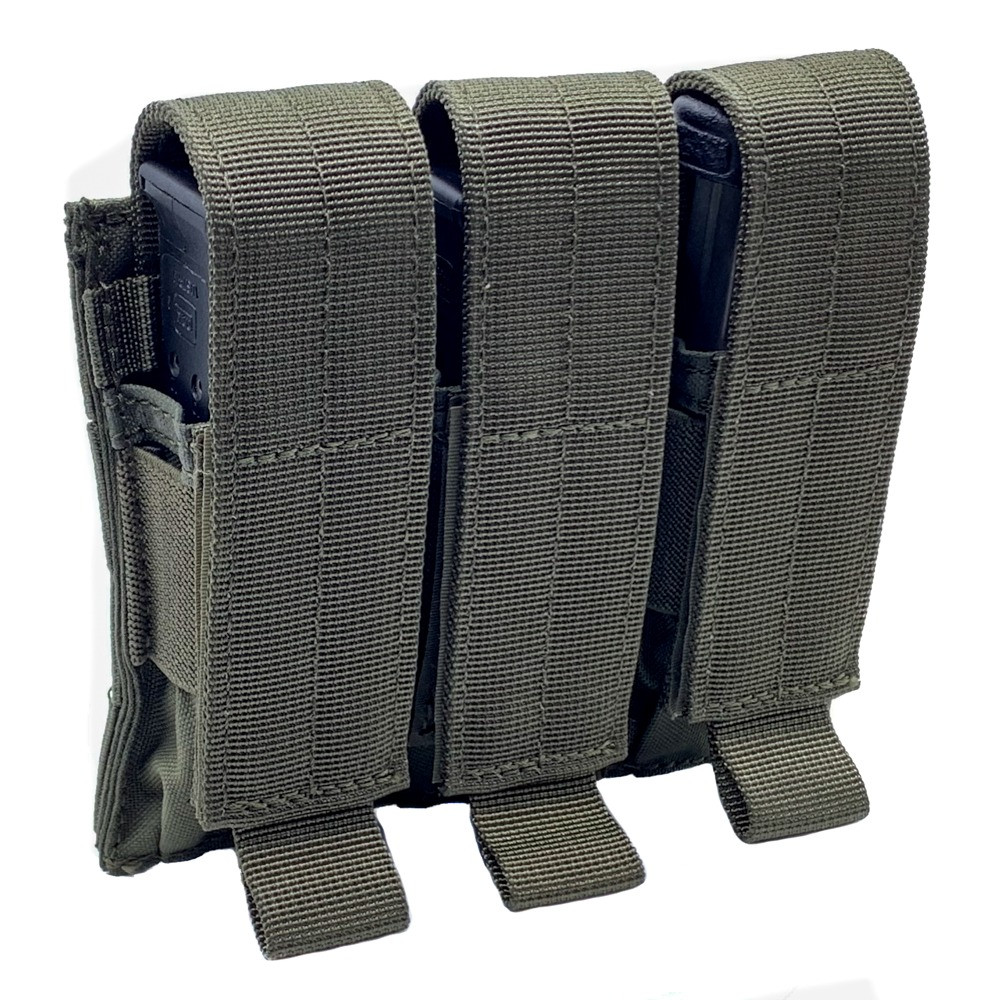 Fondina Tattica Tripla Per Caricatori Pistola MOLLE - Nero SWAT Fox Tactical