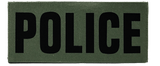 SBT Banshee 3"x7" POLICE Chest Patch with Hook Back Black on Olive 