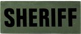 SBT Banshee 3"x7" SHERIFF Chest Patch with Hook Back Black on Olive