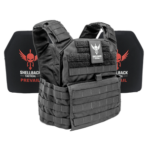 Shellback Tactical Banshee Rifle Lightweight Level III Armor Kit with Model LON-III-P Plates Black