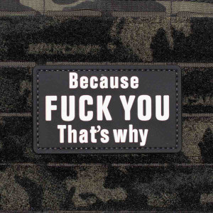 Shellback Tactical Because Fuck You That's Why PVC Patch Velcro