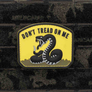 Don't Tread On Me PVC Morale Patch Yellow Velcro