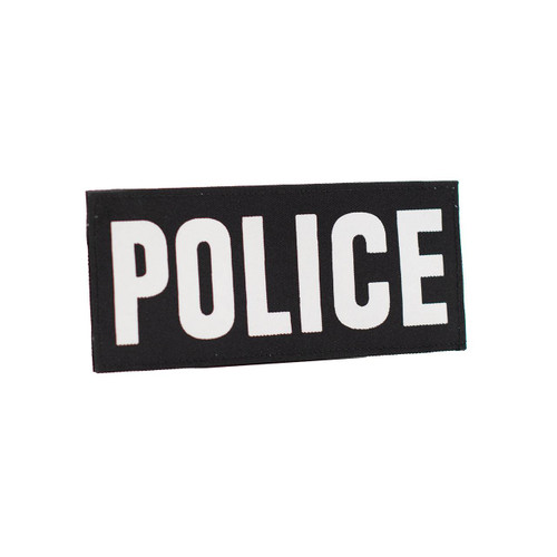 Shellback Tactical Police 3 x 7 Inch ID Placard with Hook Back - White Text and Black Background