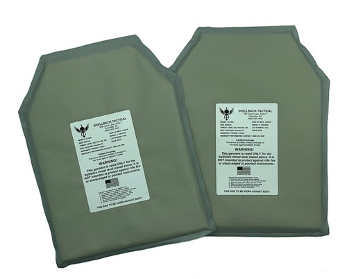Shellback Tactical Level IIIA Model CLCIIIA Soft Armor Plate Backer Set 