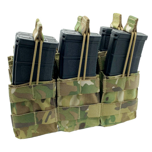Shellback Tactical Triple Stacker Open Top M4 Mag Pouch Multicam