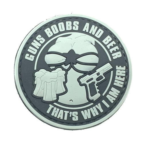 VELCRO® BRAND Fastener Morale HOOK PATCH I LOVE Guns And Titties 3