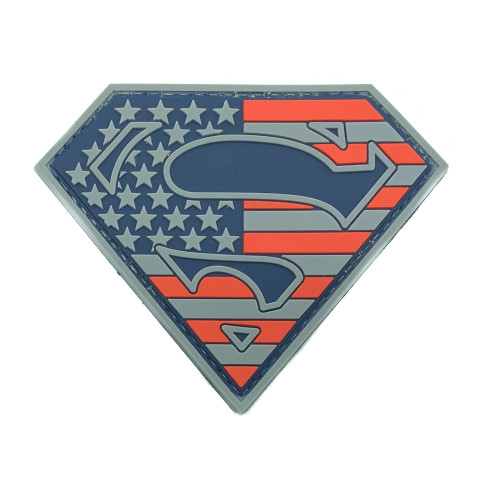 Shellback Tactical Superman Shield PVC Patch Red White Blue 