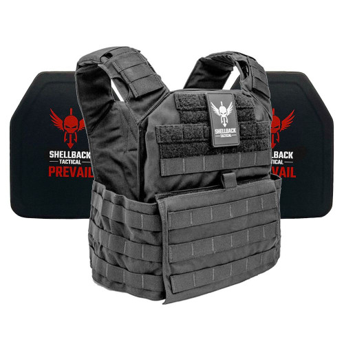 Shellback Tactical Banshee Rifle Lightweight Level IV Armor Kit with Model 4SICMH Ceramic Plates Black