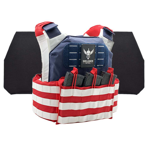 Shellback Tactical Stars and Stripes Level IV Armor Kit with Model 26605-2 Ceramic Plates