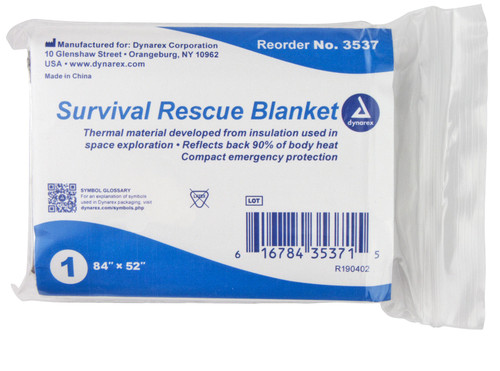 Emergency Survival Rescue Blanket - 84" x 52" - Package