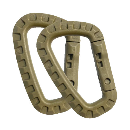 Set of 2 tan carabiners