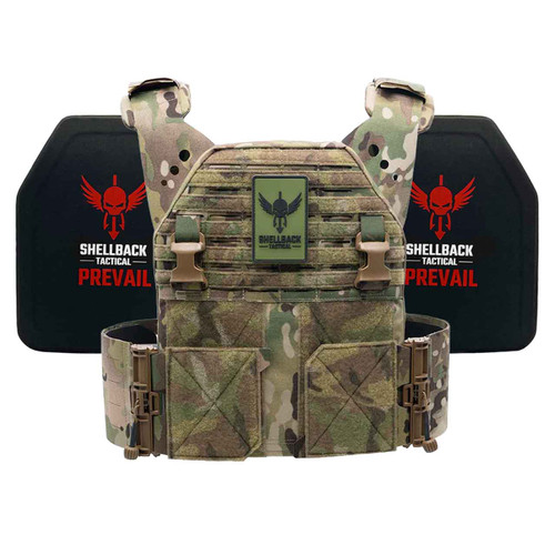 Shellback Tactical Banshee 4 LT Lightweight Level IV Armor Kit with Model 4SICMH Plates Multicam