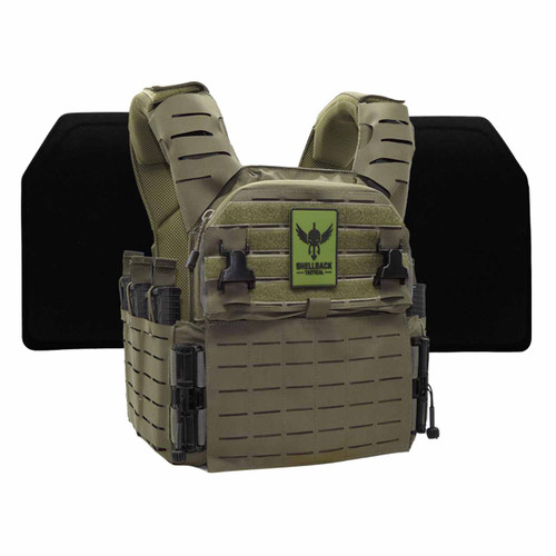 Shellback Tactical Banshee Elite 3.0 Lightweight Armor Kit with Level III+ H3101M Plates Ranger Green
