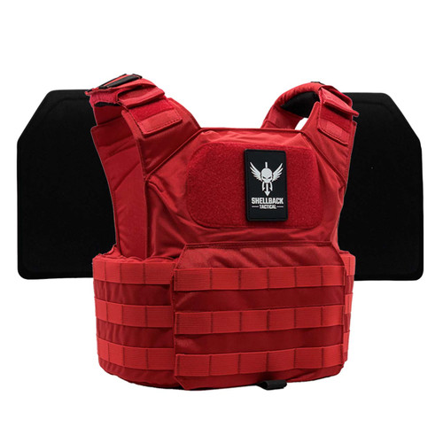 Shellback Tactical Patriot Lightweight Armor Kit with Level III+ Model H3101M 10x12 Plates Range Red