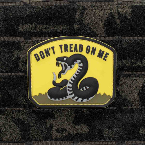 Don't Tread On Me PVC Morale Patch Yellow Velcro