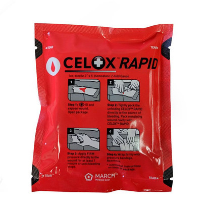 Cellox Celox Z-Fold Rapid Hemostatic Gauze