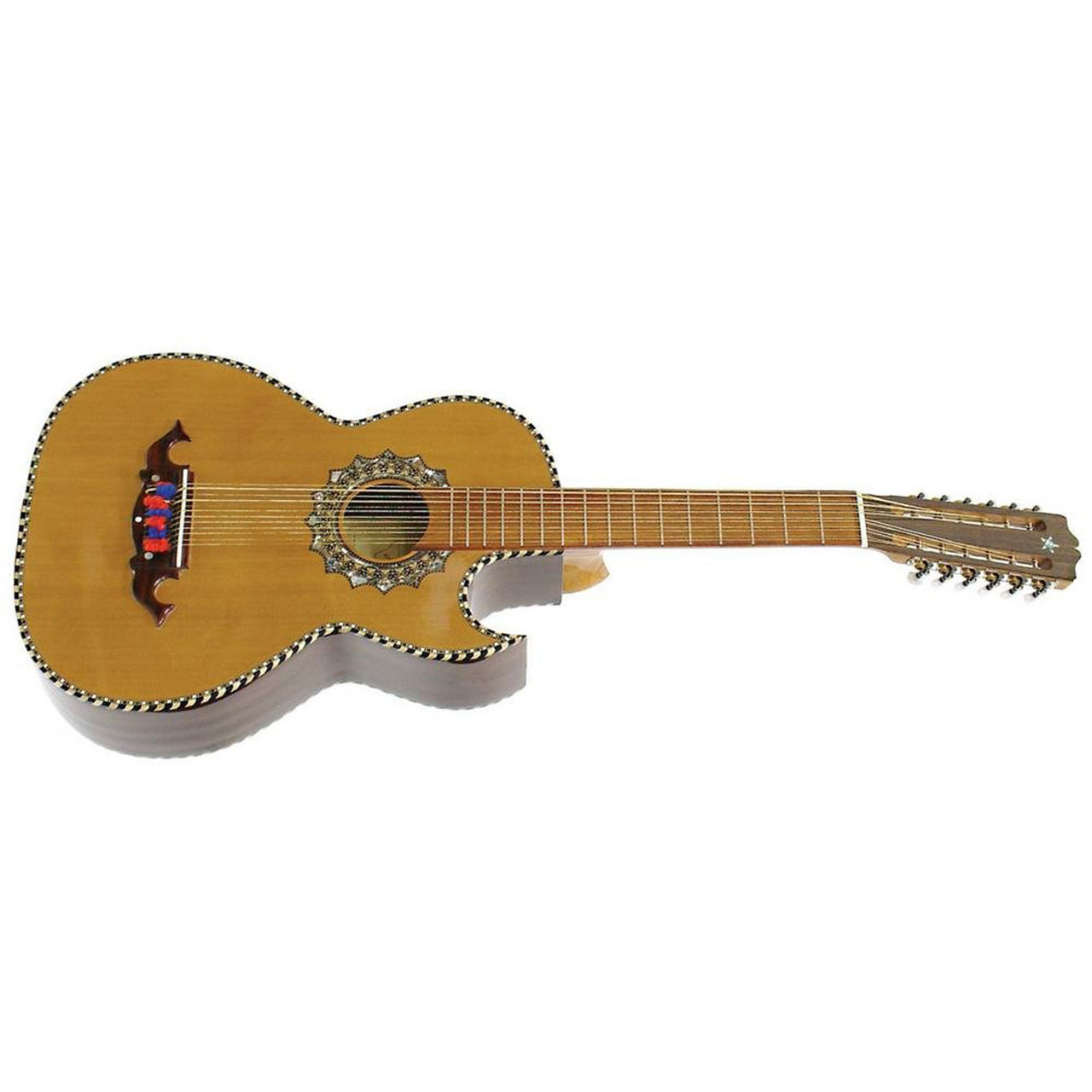 Paracho Elite Presidio 12 String Bajo Sexto Acoustic Guitar With Solid Cedar Top Natural Presidio 2898