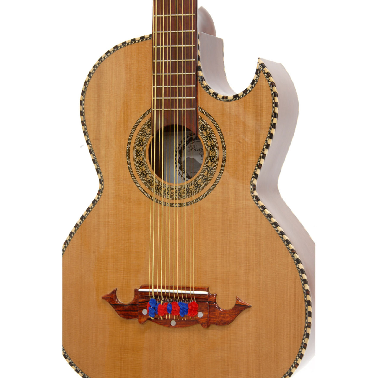 Paracho Elite Bravo 12 String Bajo Sexto Acoustic Guitar W Solid Cedar Top Natural 2220